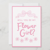 花の娘になってくれるか？ピンクボウと水玉模様 カード (正面)
