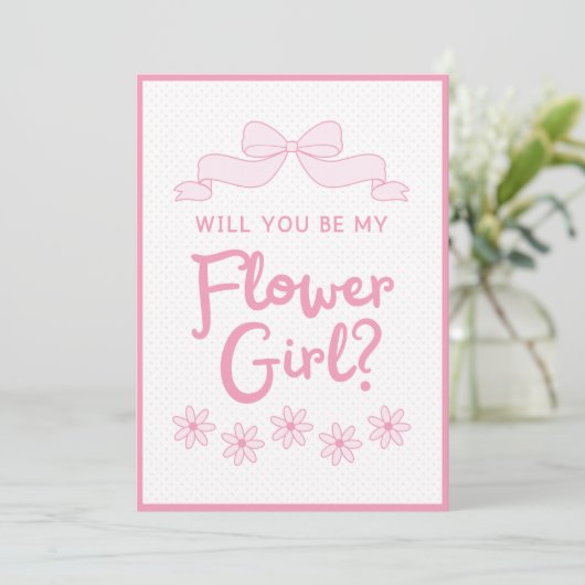 花の娘になってくれるか?ピンクボウと水玉模様 カード (スタンド正面)