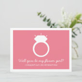 花の娘になってくれるか?ピンクリングや輪カード 招待状 (スタンド正面)