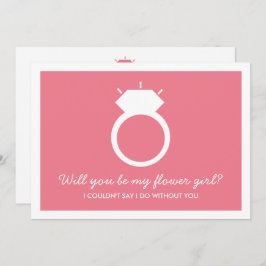 花の娘になってくれるか？ピンクリングや輪カード 招待状