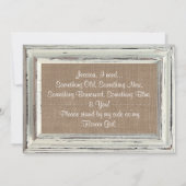 花の娘になってくれるか?白素朴枠 招待状 (裏面)