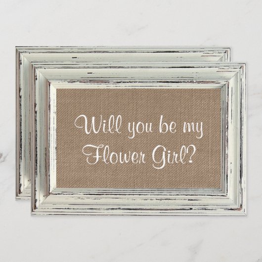 花の娘になってくれるか？白素朴枠 招待状 (正面/裏面)