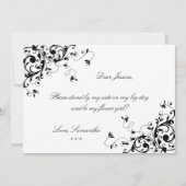 花の娘になってくれるか？白黒の渦巻き 招待状 (裏面)
