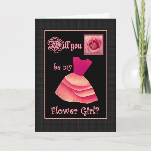 花の娘になってくれるか？赤いドレス 招待状 (正面)