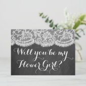 花の娘になってくれるか?黒板とレース 招待状 (スタンド正面)
