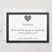 花の娘になってくれるか？黒板ハートカード 招待状 (裏面)