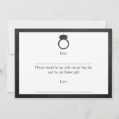 花の娘になってくれるか?黒板リングや輪カード 招待状 (裏面)