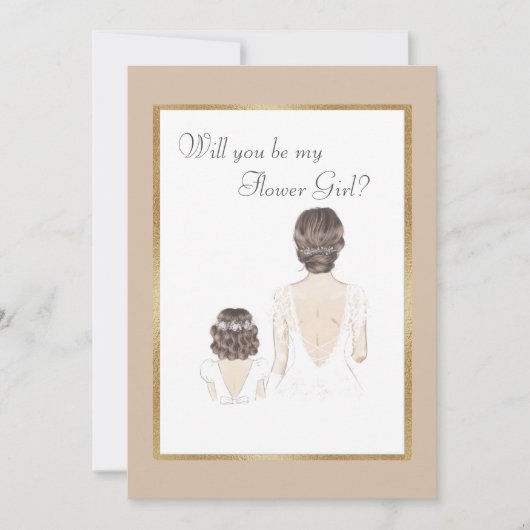 花の娘の金ゴールド結婚か 招待状 (正面)