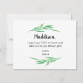 花の娘は緑 招待状 (裏面)