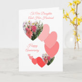 花の娘夫婦の結婚記念日オーダーメイドカード カード (黄色い花)