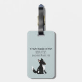 花の子どもたちがかわいい犬の漫画 ラゲッジタグ (裏面縦)