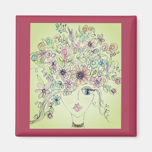 花の子ども用磁石 マグネット (正面)