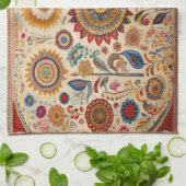 花の子フォークアートキッチンタオル キッチンタオル (折り畳み)