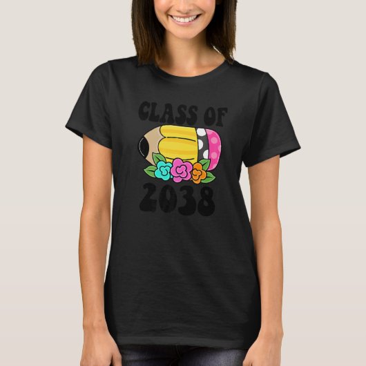 花の子供たち、学校へ戻る 2038年卒 幼稚園 ペン Tシャツ (正面)