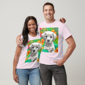 花の子犬アート Tシャツ (ユニセックス)