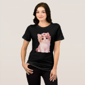 花の子猫のクラウンチャーム トライブレンドＴシャツ (正面全面)
