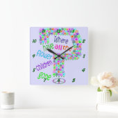 花の子 スクエア壁時計 (ホーム)