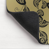 花の孔雀パターン金ゴールドのカスタムなギフトのマウスパッド マウスパッド (コーナー)