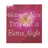 花の完成:市松模様にバラ花の模様アート ノートパッド (正面)