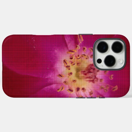 花の完成:市松模様にバラ花の模様アート Case-Mate iPhoneケース (裏面 (横))