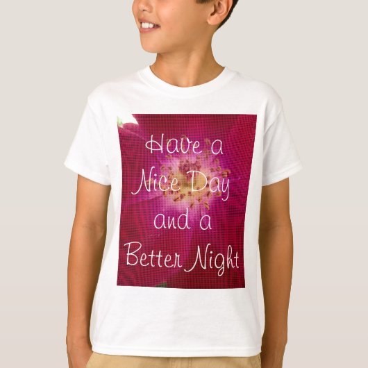 花の完成:市松模様にバラ花の模様アート Tシャツ (正面)