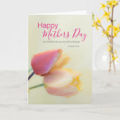 花の宗教的な母の日の聖書の一節 カード (黄色い花)