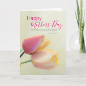 花の宗教的な母の日の聖書の詩 カード (正面)