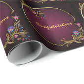 花の宝石のヴィンテージの結婚 ラッピングペーパー (ロールコーナー)