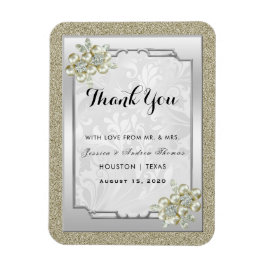 花の宝石 シルバーフレーム ゴールド＆シルバー ウェディング マグネット