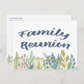 花の家族会のピクニック インビテーションポストカード (正面/裏面)