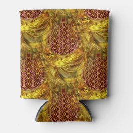 花の寿命 – 継ぎ目のないパターン – 金ゴールドの輝き 缶クーラー