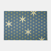 花の寿命 – 継ぎ目のないパターン – 金色 ドアマット (正面)