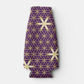 花の寿命 – 継ぎ目のないパターン – 金色 ボトルクーラー (正面)