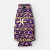 花の寿命 – 継ぎ目のないパターン – 金色 ボトルクーラー (裏面)