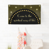 花の寿命 – 継ぎ目のないパターン – 金色 横断幕 (インサイチュ)