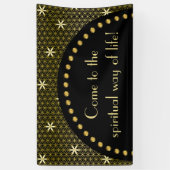 花の寿命 – 継ぎ目のないパターン – 金色 横断幕 (縦)