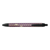 花の寿命 – 継ぎ目のないパターン – 金色 黒ボールペン (裏面)