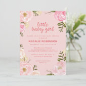 花の小さなベビーガールベビーシャワー招待状 招待状 (スタンド正面)