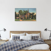 花の小さな教会の景色 キャンバスプリント (インサイチュ (寝室))