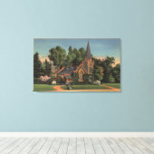 花の小さな教会の景色 キャンバスプリント (インサイチュ (ウッドフロア))