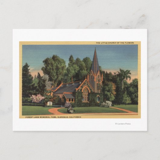 花の小さな教会の景色 ポストカード (正面)
