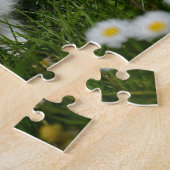 花の小さな茶色と白のバニー ジグソーパズル (側面)