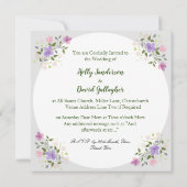 花の小枝フレームデザイン結婚ズ 招待状 (裏面)