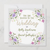 花の小枝フレームデザイン結婚ズ 招待状 (正面)