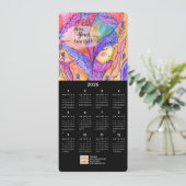 花の少女オイルパステルアートカレンダーカード 招待状 (スタンド正面)