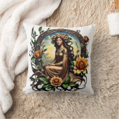 花の少女 クッション (ブランケット)