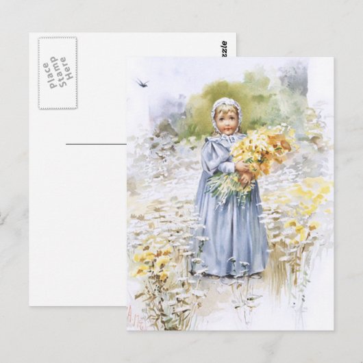 花の少女 ポストカード (正面/裏面)