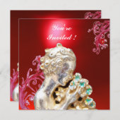 花の少女、ルビーレッド 招待状 (正面/裏面)