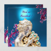 花の少女、青いサファイア 招待状 (正面/裏面)