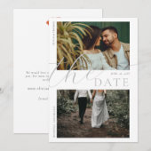 花の山ケイトウの結婚式2枚の写真の保存日付 招待状 (正面/裏面)